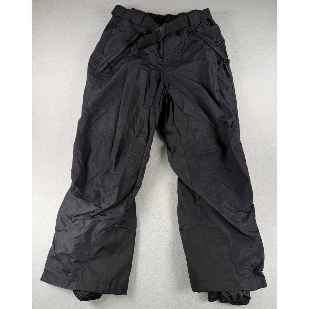 Columbia Snow Pants Mens XL Black Ski Insulated Belted Adjustable Vintage